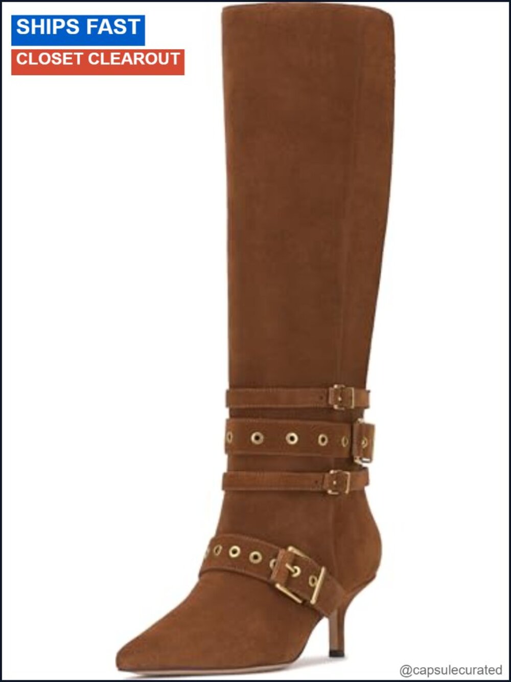 Suede Pointed Toe Stiletto Knee High Boots